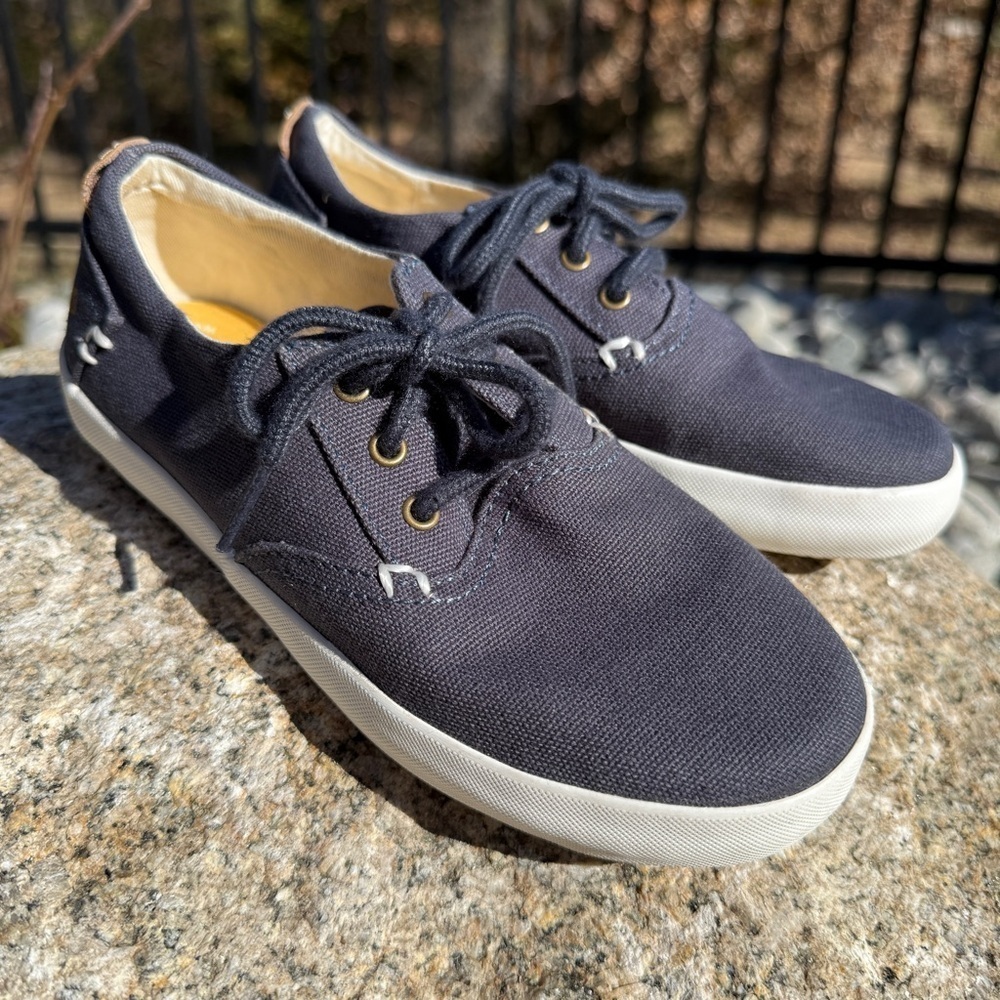 Sperry Boy’s Bodie Size 1M Blue Canvas Sneakers Casual Lace Up Shoes Washable